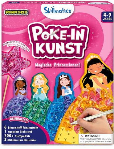Skillmatics Kunst & Bastelaktivität - Poke-in Kunst magische Prinzessinnen | Schmutzfreie Nähkunst für Kinder, Craft-Kits, DIY-Aktivität, Geschenke für Mädchen und Jungen im Alter von 4, 5, 6, 7, 8, 9
