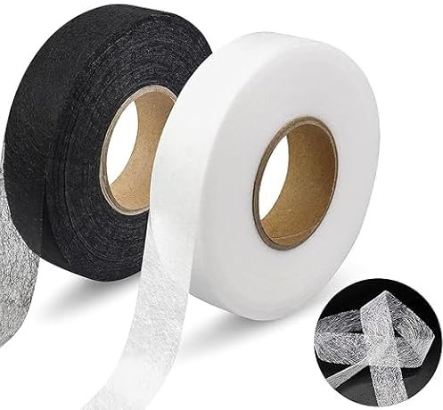 2 rotoli di nastro adesivo Wonder Web, 50 m ciascuno, 2 cm di larghezza, senza cuciture, tessuto per fusione, per pantaloni, tende e progetti fai da te