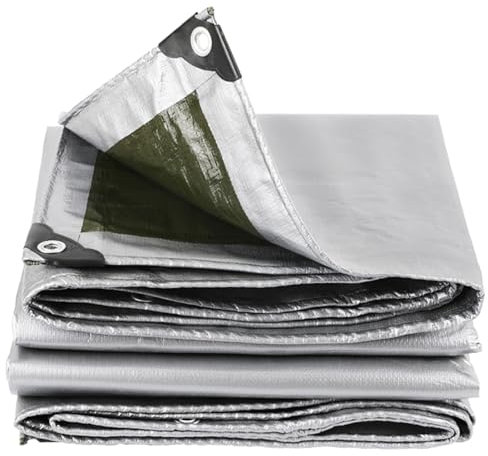 Telo Impermeabile da Esterno 1.5x4m, Telone Occhiellato in Polietilene Rinforzato Antistrappo 180g/m² Tendone con Occhielli Antiruggine, per Barche, Legno, Piscina, Auto