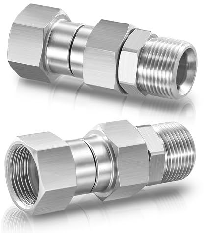 M MINGLE Pressure Washer Swivel Fitting, Metric M22 14mm Thread, Stainless Steel, 4500 PSI, 2 Pcs