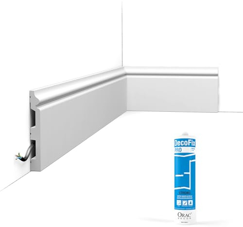 Cimaises Et Plus - Pack 10 mètres Plinthes SX118 avec colle - Orac x Cimaises-et-plus - 14 x 1,8 x