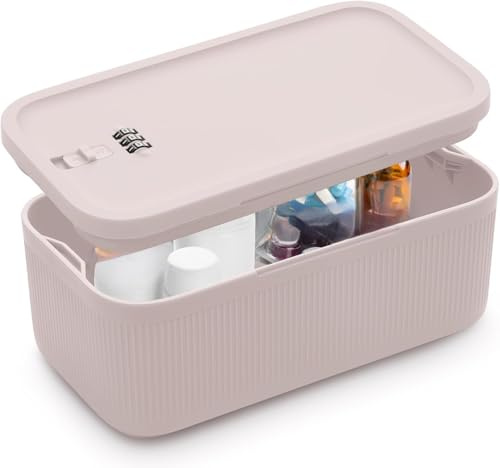 Sightday Abschließbare Aufbewahrungsbox, Medizin-Aufbewahrungsbox, Kühlschrankschloss Box für Küche/Zuhause/Schule/Kühlschrank/persönlich/Reisen/Büro/Handy (Beige)