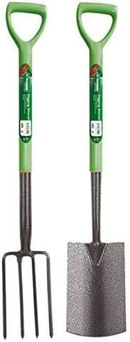 Garden Mile 2 Piece Garden Tools For Gardening Kit Digging Fork And Shovel Heavy Duty Gardening Set Carbon Steel Spade Digging Tool Gifts For Gardeners Men Women Durable Lightweight Metal