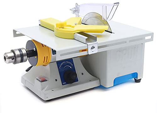 Lucidatrice per Pietre preziose - Mini Sega da Tavolo - 750 W 110 V da banco - Tornio da banco per Attrezzature lapidarie - Dispositivo lucidatore per Gioielli - 0-10000 Giri/min