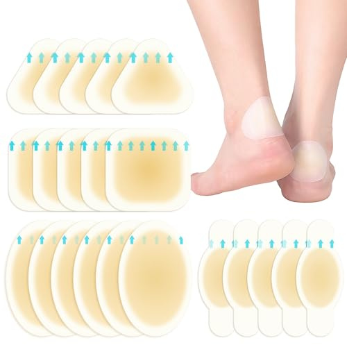 Confezione da 21 cerotti per fiale invisibili, medicazioni in gel idrocolloide per piedi, tacchi e punte, cuscinetti impermeabili per la prevenzione e la cura delle lampadine