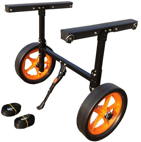 Chariot de kayak – Chariot portable pliable et robuste pour transporter kayaks, canoës, paddleboards, tapis flottants et bateaux Jon, capacité de charge de 50 kg