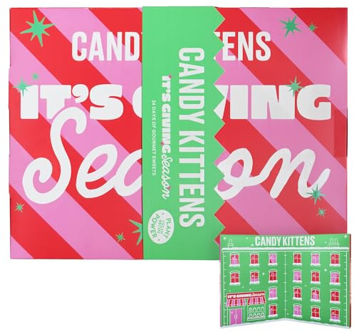 Candy Kittens Advent Calendar 2025 – 24 Bags of Vegan Sweets, Ideal for Christmas Countdown – Pick and Mix Sweet Hampers, No Gelatine, Natural Flavours, Delicious Holiday Treats for All Ages