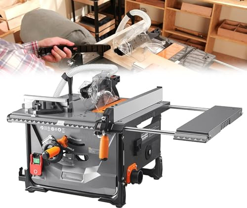 DPLWJPP Electric Mesa para Sierra Ingletadora Mesa Sierra Circular Adjustable Cutting Angle 98% Dust Absorption Rate Maximum Cutting Depth 6 Cm 2000w with 216mm Saw Blade