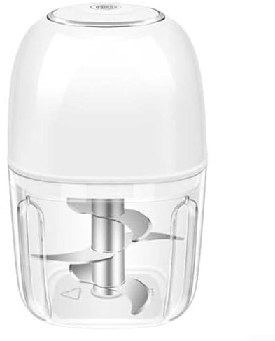 Mini tritatutto elettrico ricaricabile tramite USB, capacità 350 ml, robot da cucina con blocco di sicurezza e scudo antispruzzo per una rapida preparazione della cucina