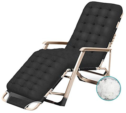 Widppsopt Balkon Büro Relaxsessel Sonnenliegen Liegestühle Liegestuhl G Relaxer Liegestuhl Sonnenbett Faltbar Verstellbar für Terrasse Outdoor Camping Strand, Schwarz