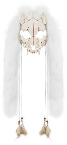 Masque de loup-garou avec oreilles en fausse fourrure pour cosplay, déguisement animal loup squelette demi-masque gothique pharaon déguisement dents effrayantes crâne lunettes pour bal masqué