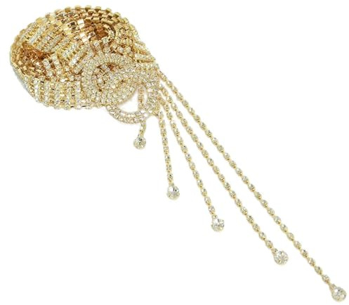 Qiantull Strass Taillengürtel Damen Taille Kette Gürtel Kristall Taillenkettengürtel O Ring Bundgürtel Verstellbarer Kettengürtel Glitzer Strass Taille Gürtel für Jeans Kleider Gold
