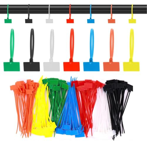 100 Pcs Cable Zip Tie with Tag, Cable Ties, Cable Ties Cable Labels Tag | Applicable to Cable Marking and Wire Marking Organizing, as well as Household and Office Metal Nameplates