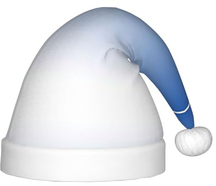 RRhgipp Ombré-strukturierte blaue Weihnachtsmütze für Kinder, Weihnachtsmannmütze, Kostüm, festliche Kopfbedeckung, Weihnachtszubehör, Geschenke