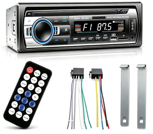 Autoradio Bluetooth,Radio Autoradio Auto,Autoradio1DIN con DAB+,Porta di ricarica USB Stereo Auto Bluetooth FM con lettore MP3 Vivavoce/USB/AUX/TF per Auto