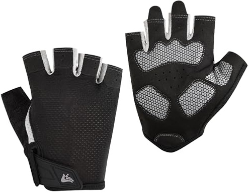 Bawnhaw Fingerless Cycling Gloves for Men Women, Black