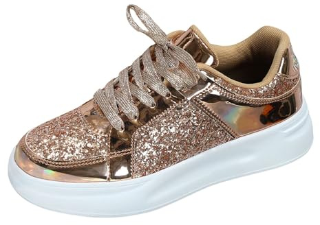 Zapatos brillantes para mujer, zapatos brillantes para mujer, zapatos deportivos metálicos, con lentejuelas ligeras, transpirables, zapatos brillantes, zapatillas de deporte brillantes, zapatillas