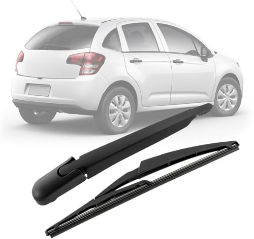 Limpiaparabrisas Trasero de Coche Reemplazo Compatible con Citroen C3 2009-2016, Juego de Brazo y Hoja de Kit de Limpiaparabrisas Trasero de Coche Impermeable