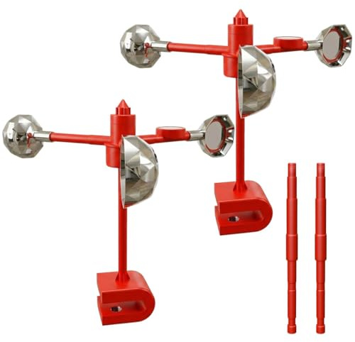 KOKMEYA Lot de 2 moulins à vent avec tige et pied - Carillon réfléchissant pour l'extérieur - Répulsif contre les pics - Protection pour jardin et balcon