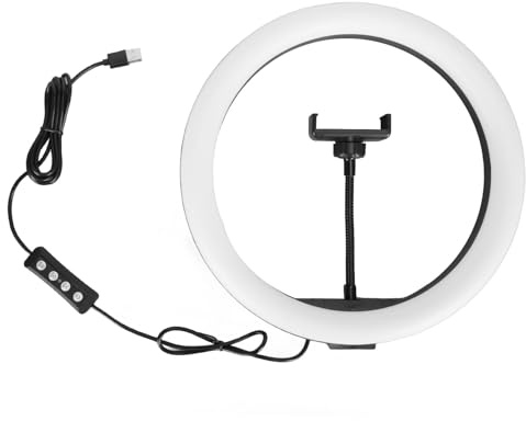 Jonlaki Luce Circolare a LED con 162 Perline LED a Risparmio Energetico e Filettatura da 1/4 Pollici per Streaming Live, Selfie e Video