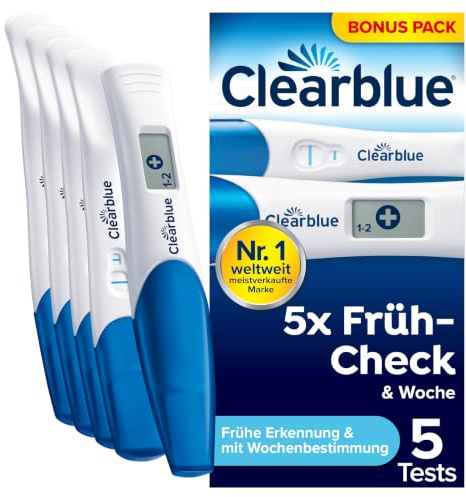Clearblue Schwangerschaftstest Frühtest 5x Früh-Check & Woche, 5 Tests
