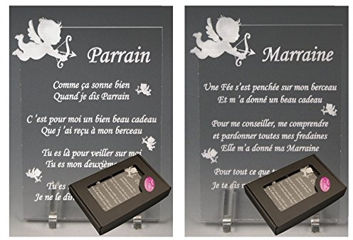 1 Poème Parrain + 1 Marraine - Ange - Baptême & Communion