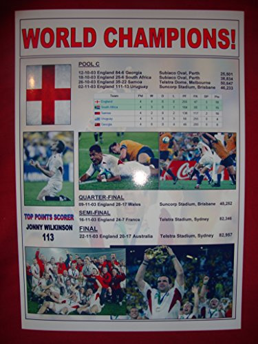 Lilywhite Multimedia England Rugby Union World Cup winners 2003 - souvenir print