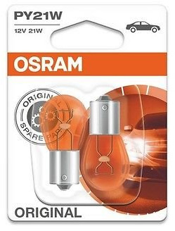 OSRAM 7507-02B PY21W 12V 21W BAU15s Blinker Lampen Doppelblister 2 Stück
