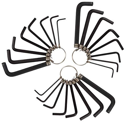 XMHF Hex Wrench Set with Key Ring Allen Wrench Bike Repair Tool L Shape Key Chain Wrench Size 1.5mm 2mm 2.5mm 3mm 3.5mm 4mm 5mm 6mm Black 3PCS
