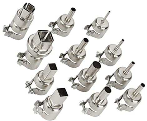 12pcs Heat Gun Nozzles Hot, Soldering Equipment Tips Air Gun Nozzles Welding Nozzles Kit Repair Tool Accessory for 850 Hot Air Gun Soldering Station