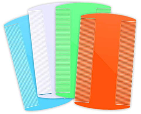 SKYPIA 4 Packs Multi-Purpose Grooming Comb - Fine Tooth for Removing Fleas, Ticks, Lice, and Dandruff from Dogs, Cats, Puppies, and Kittens