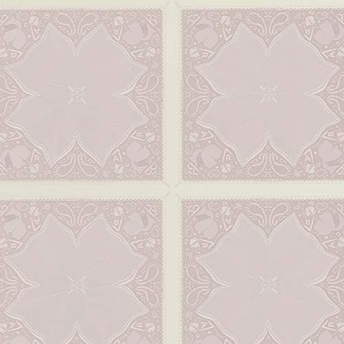 Papier peint fashion vieux rose & blanc | Tapisserie rose élégante style baroque idéale salon | Papier peint motif chambre fille