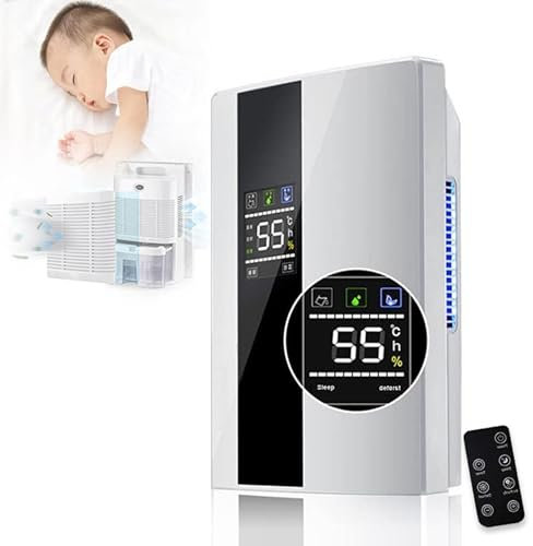 awallow DéShumidificateur Electrique pour sous-Sol Maison Chambre Salle de Bain, 2200ml Intelligent d'air Deshumidificateurs Absorbeurs D Humidite pour 0-30 (㎡)