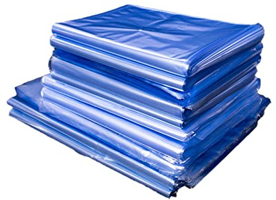 Boxonly Schrumpffolie, PVC, 35 x 45 cm, Einzelanschluss, schrumpfbare Folie, Tasche für Verpackung, Geschenke, handgefertigt, DIY, Handwerk, Hellblau, 100 Stück