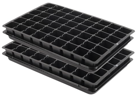 Pullmer Anzuchtplatte mit Untersetzer mit 54 Pflanzlöchern, Topfplatte, 2er-Pack, Saatplatte für 54 Töpfe 45x45mm je Platte, perfekt für die Aussaat, für Sämlinge oder Stecklinge