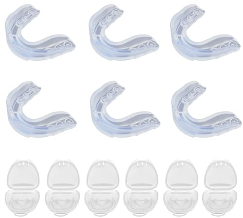 6 Stücke Sport Zahnschutz Mundschutz Boxen Herren, Mundschutz Boxen, Sportmundschutz für Boxen, Kampfsport, MMA, Muay Thai, Hockey, Schützt Zähne, Zahnfleisch & Kiefer (Transparent)