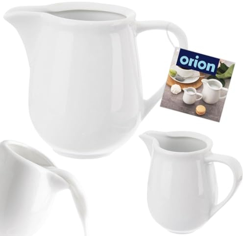 Orion group - Porzellan-Milchkännchen 260 ml - Milchkännchen - Sahnekännchen - Milchkanne Kännchen aus Porzellan - Milk jug - Klein mit Griff - weiß
