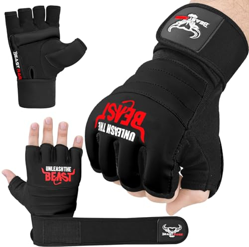 BEAST RAGE MMA Boxhandschuhe Karate Mitts Handschuhe für Männer und Frauen, Punch Bag Taekwondo Half Finger Kickboxing Sparring Martial Arts Boxing Training Gloves