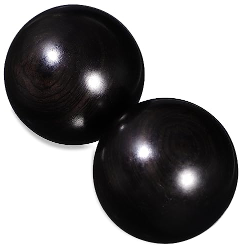 Beavorty Handmassagebälle Aus Holz 2 Stück 4cm Chinesische Holzbälle Handgymnastik Massagegerät Mit Glatter Oberfläche Für Entspannung Und Beweglichkeit