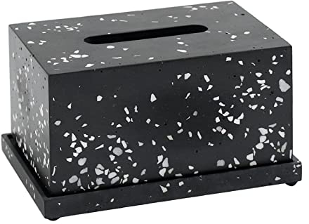 Multifunktionaler Tissue-Box-Halter Taschentuchbox-Abdeckung, moderner schwarzer rechteckiger Taschentuch-Aufbewahrungsbox, for Wohnzimmer, Schlafzimmer, Büro, Desktop, Taschentuchbox-Halter Dekorativ