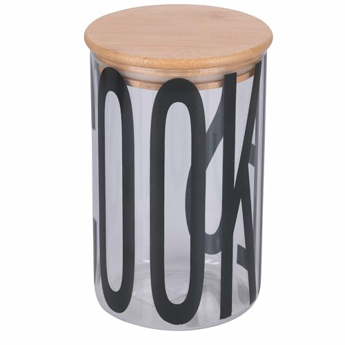Villa d'Este Home Tivoli Barattolo biscotti 1 L in vetro borosilicato, coperchio in bamboo, Bigismore