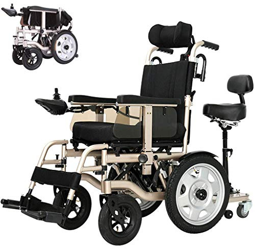 Aioneer Fauteuil Roulant électrique Robuste, Fauteuil Roulant motorisé Pliable 250 W x 2 Double Moteur ; Le Joystick s'adapte à Une variété de trottoirs, Personnes âgées handicapées, Portable