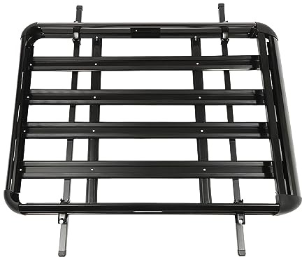 Baca universal para coche, de aluminio, para SUV, metal, con ancho ajustable de 100 a 135 cm, negro, hasta 150 kg, 140 x 135 x 13 cm