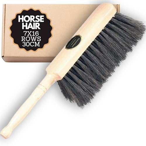 JLJC 30cm Soft Horsehair Brush, 7 Rows of Durable Bristles, Perfect for Indoor Precision Cleaning & Dust Removal