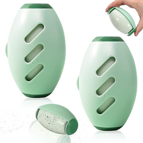 NINGYER 2 Stück Wiederverwendbare Fusselrolle, 10 x 6,5 cm Waschbar Portable Lint Roller, Reusable Lint Roller für Kleidung, Reisen, Zuhause, Tierhaare (Grün)