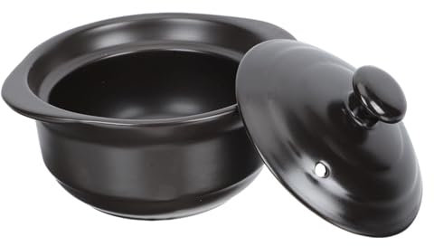 casseruola, Pentola in argilla con coperchio Casseruola Pentola for stufato Pentola for cottura a vapore Resistente al calore for pollo brasato Riso Pentola in terracotta Pentole for zuppe