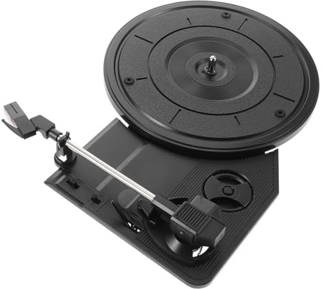 BESPORTBLE Retro Plattenspieler Uhrwerk mit 200mm Grammophon Drehteller Eingebauten Stereo Phonographenlautsprechern Verschleißfestem Mechanismus für Vinyl Schallplatten Wiedergabe