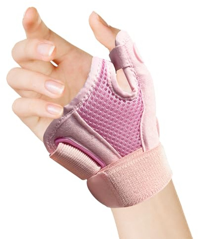 Nangilo Thumb Support, Thumb Splint for Left or Right, Adjustable Thumb Support For Arthritis, Thumb Brace, Wrist Supports for Arthritis, Tendonitis, Carpal Tunnel Pain Relief and Thumb Sprain (Pink)