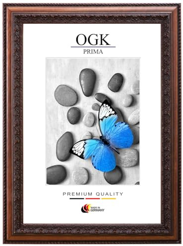 Online-GalleryKing Cadre photo baroque en bois 22 x 28 cm en marron | Taille au choix | bois noble | verre acrylique incassable | Fabrication sur mesure | Pour photos, affiches et puzzles | OGK_06
