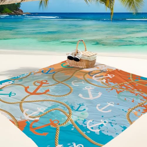 DOTBUY-SHOP Stranddecke Groß, Stranddecke Sandfrei, Picknickdecke Wasserdicht, Tragbare Faltbar Strandmatte, Schnelltrocknend Outdoor Picknickmatte für Camping (Seestern 9,200x200cm)